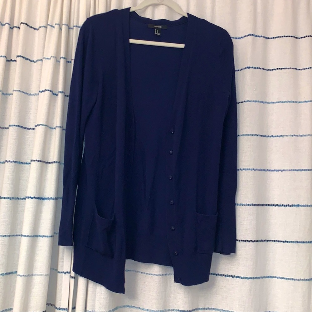 Forever 21 blue cardigan